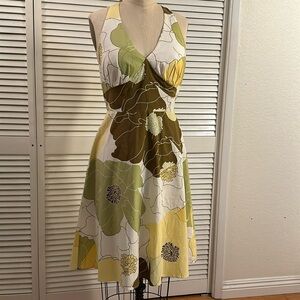 Floral Print Halter Summer Dress Size 8